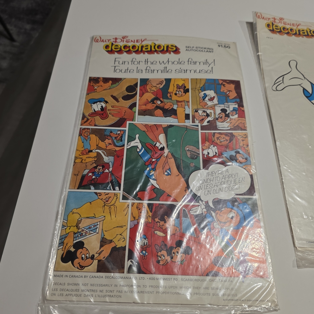 Vintage Walt Disney Donald Duck Decorators Self-Sticking Decal Sticker Lot of 2 - Picture 6 of 11
